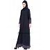 A-line abaya with printed border- Blue A-line abaya with printed border- Blue